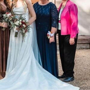 Alex Evenings Navy Blue Maxi Dress